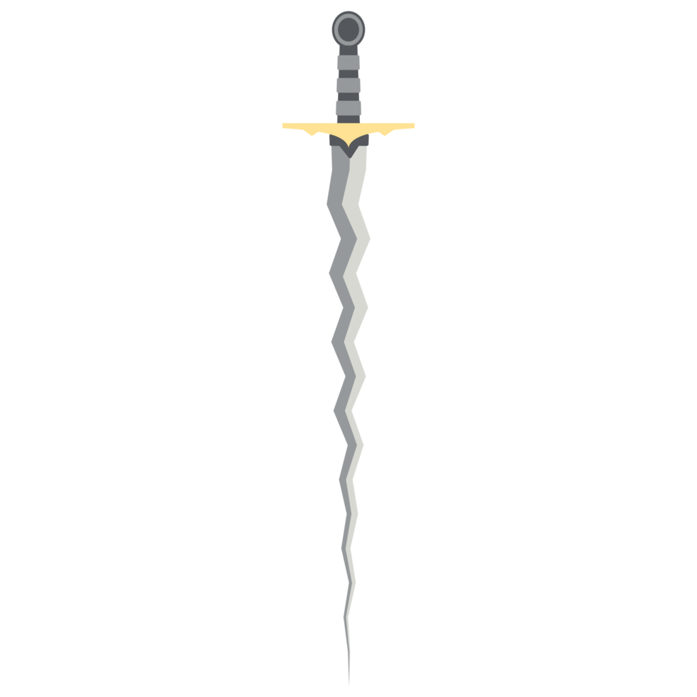 Sword Zigzag Long Keris One Handed Two Side Sharp Swords Knight Weapon png