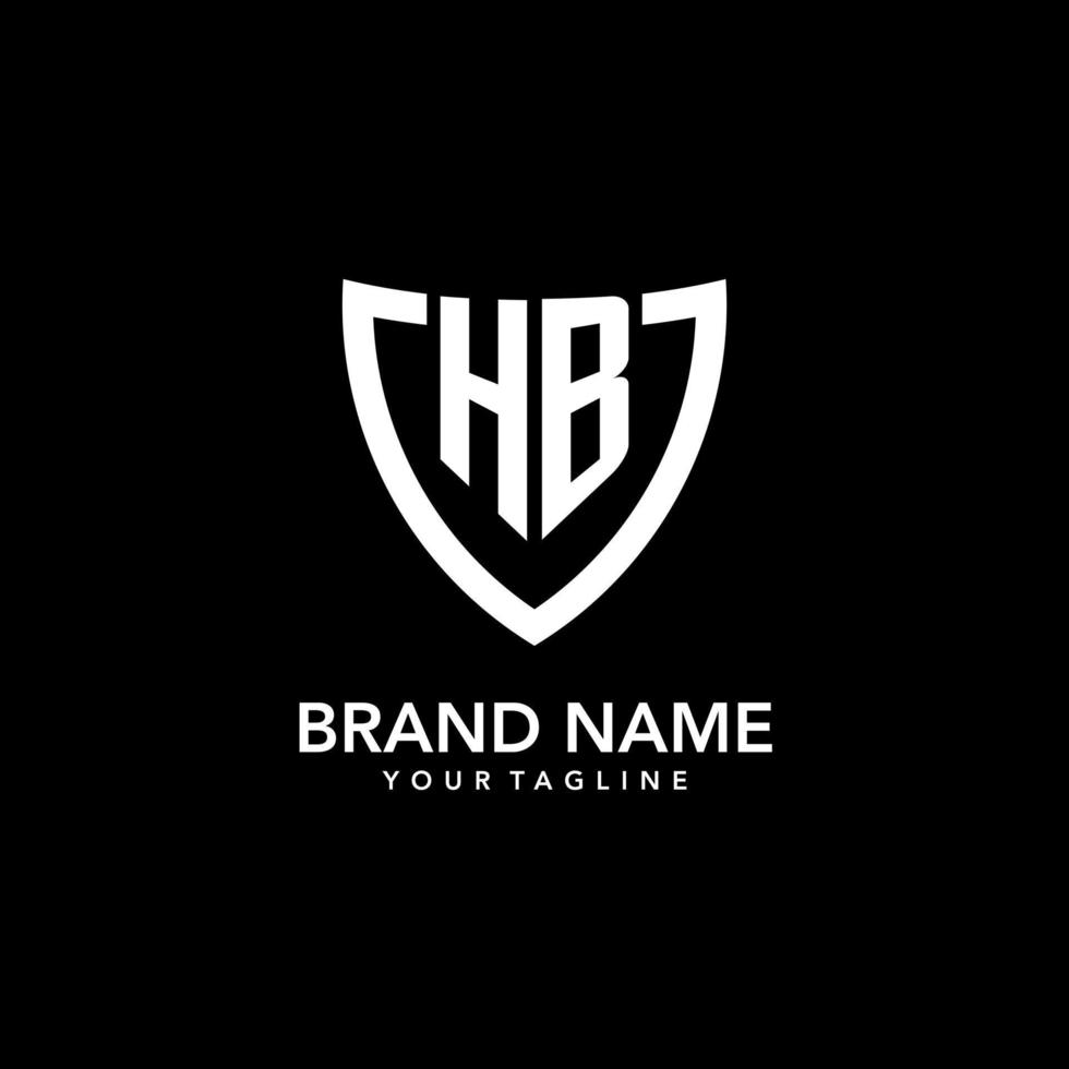 HB monogram initial logo with clean modern shield icon design vector