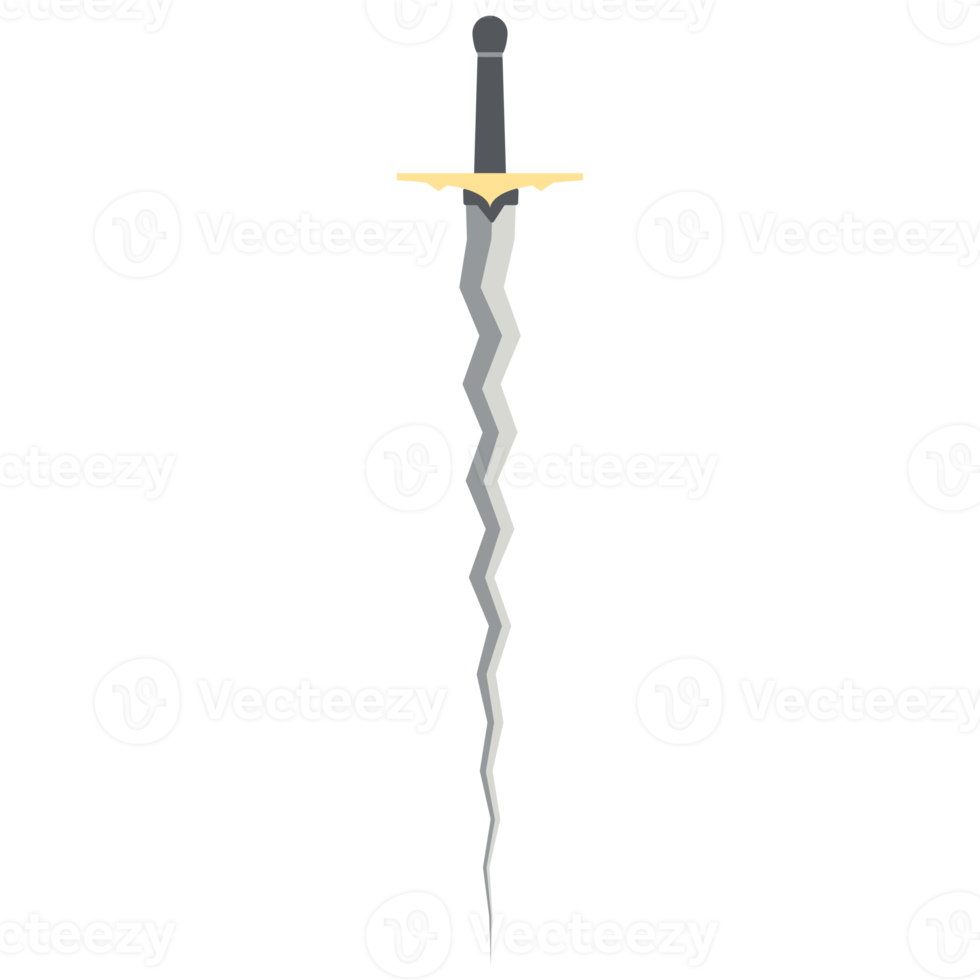 svärd sicksack- lång keris ett räckte två sida skarp svärd riddare vapen png
