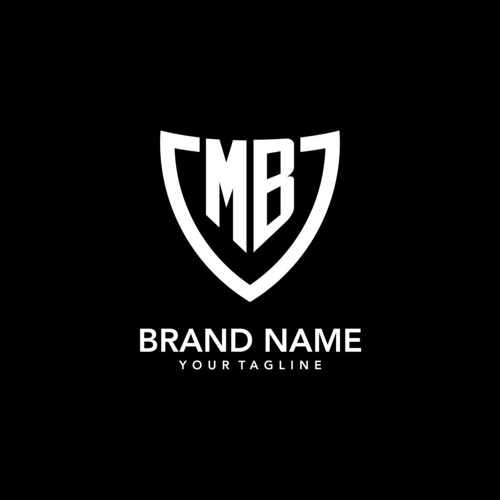 MB monogram initial logo with clean modern shield icon design vector