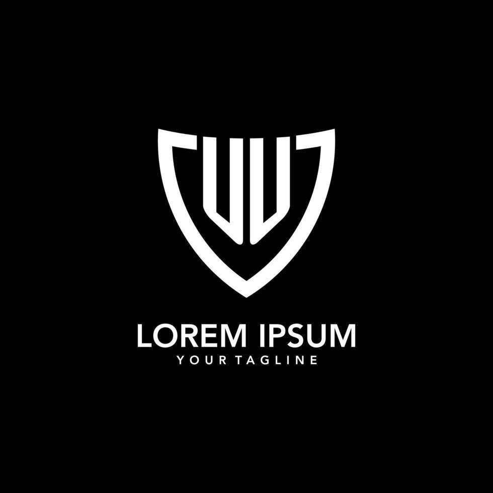 UU monogram initial logo with clean modern shield icon design vector