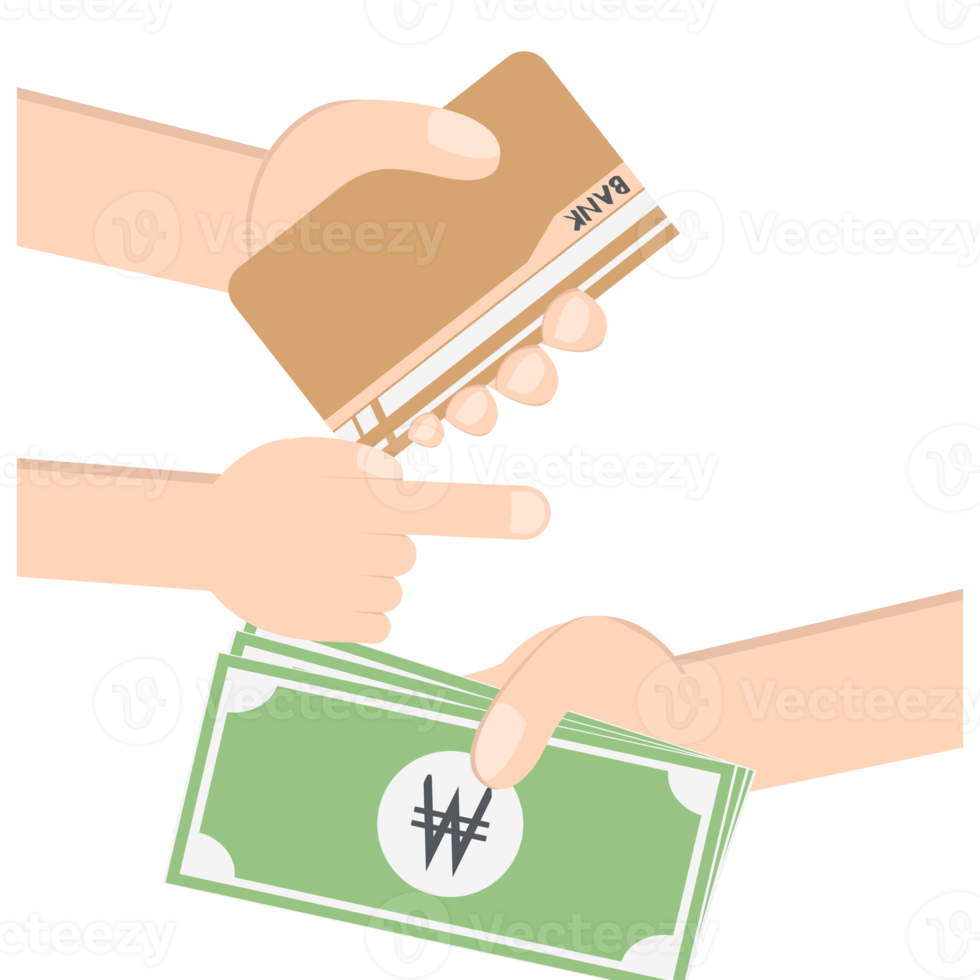 hand holding bank saving book and money collection png