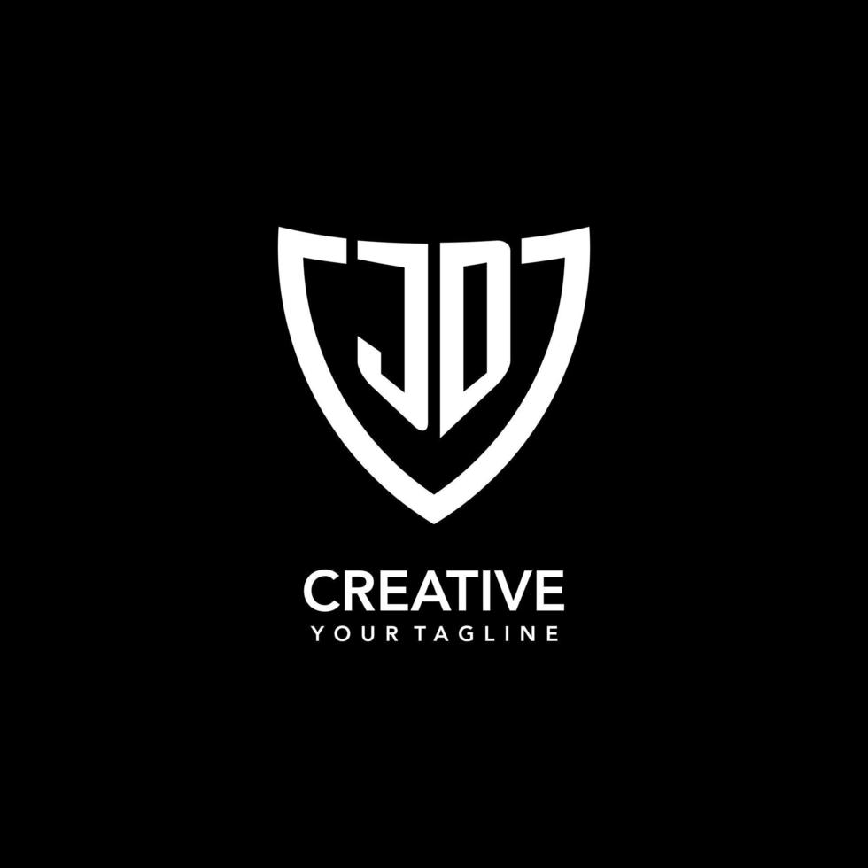 JD monogram initial logo with clean modern shield icon design vector