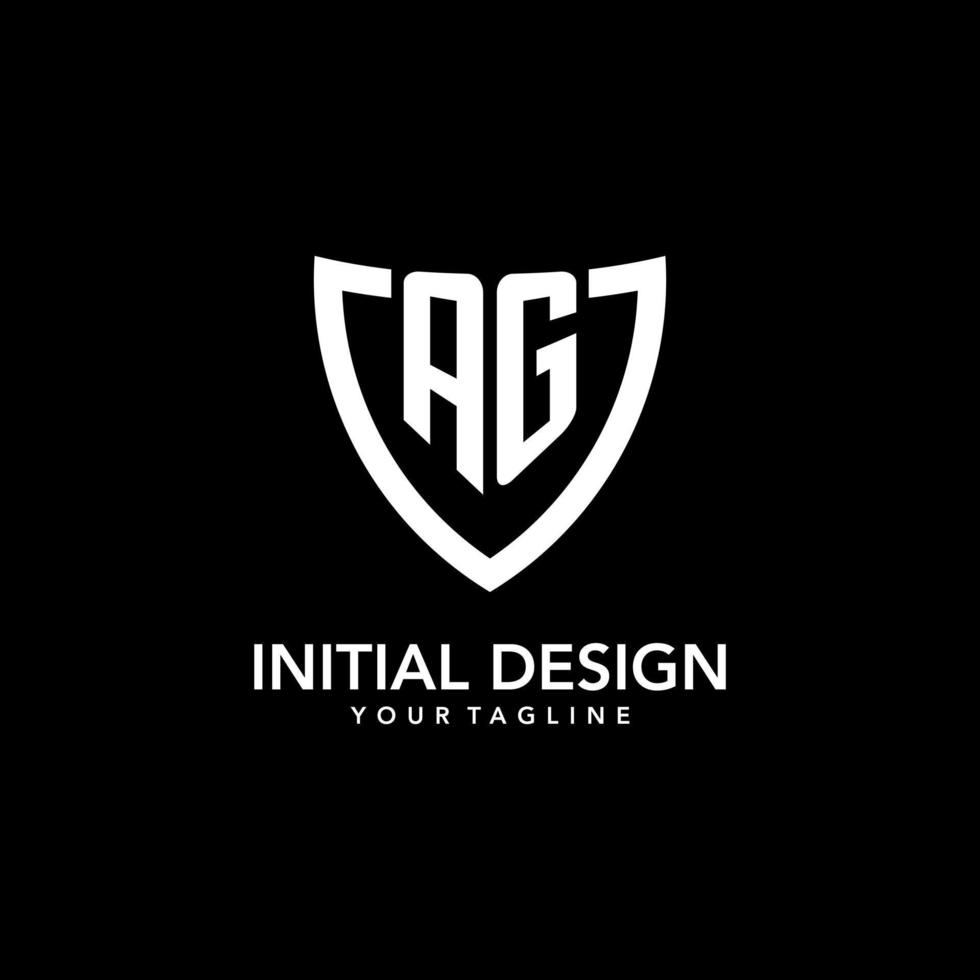 AG monogram initial logo with clean modern shield icon design vector