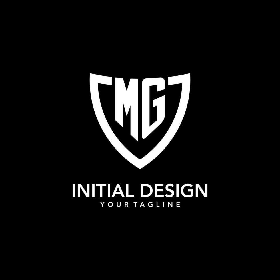 MG monogram initial logo with clean modern shield icon design vector
