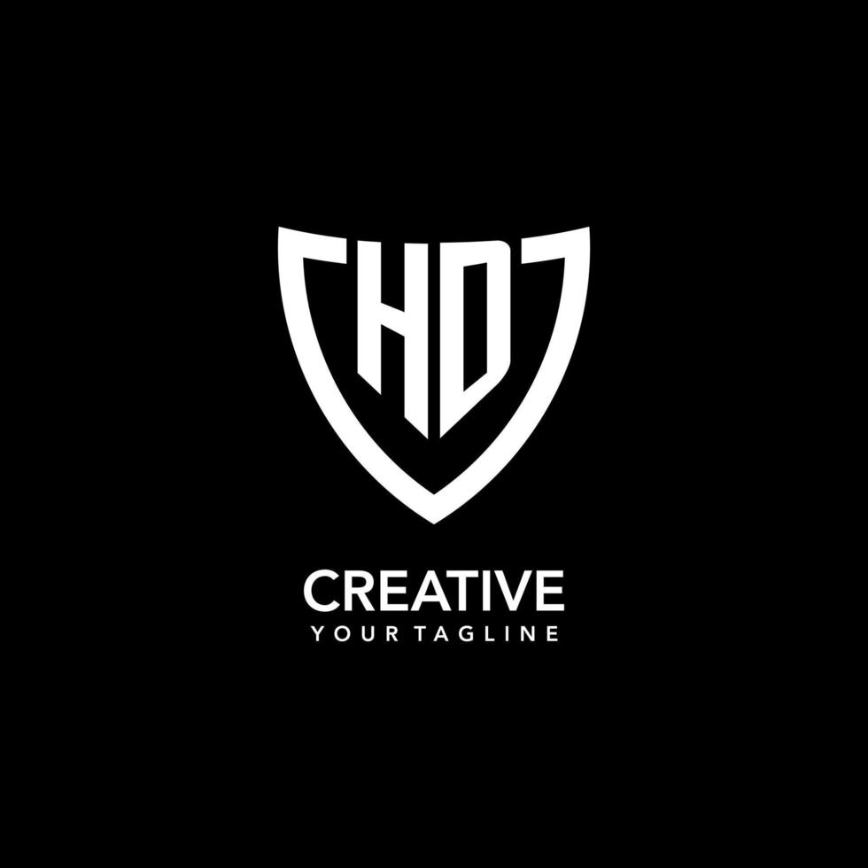 HD monogram initial logo with clean modern shield icon design vector
