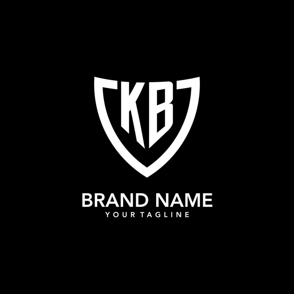 KB monogram initial logo with clean modern shield icon design vector