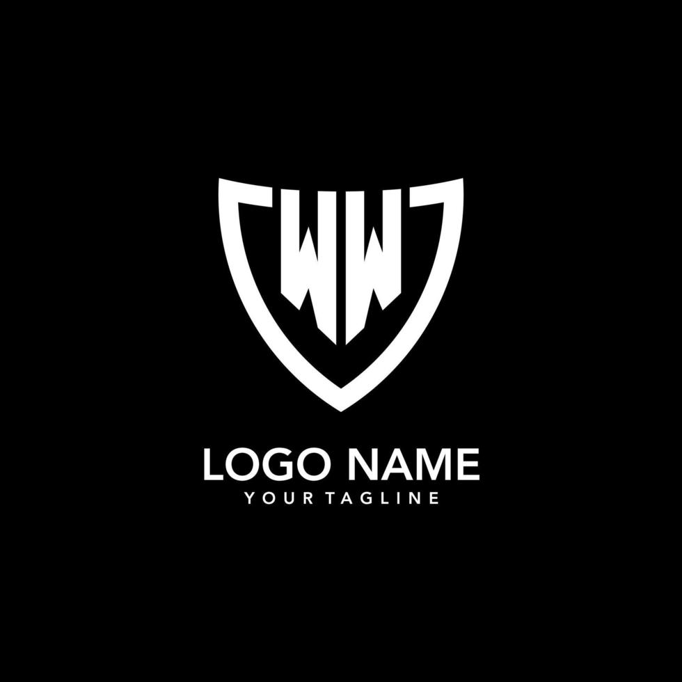 WW monogram initial logo with clean modern shield icon design 15445048 ...