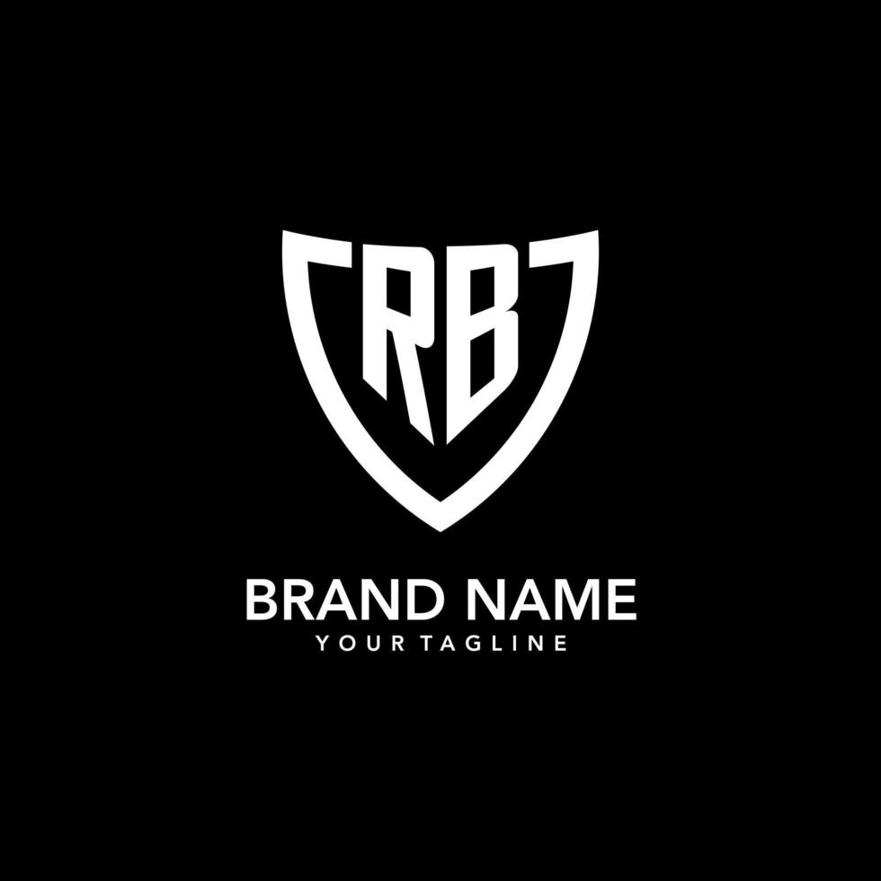 RB monogram initial logo with clean modern shield icon design vector