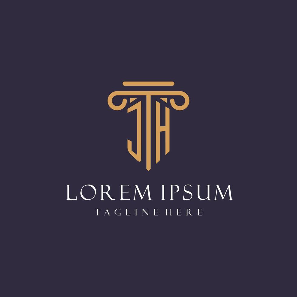 JH monogram initials design for law firm, lawyer, law office with