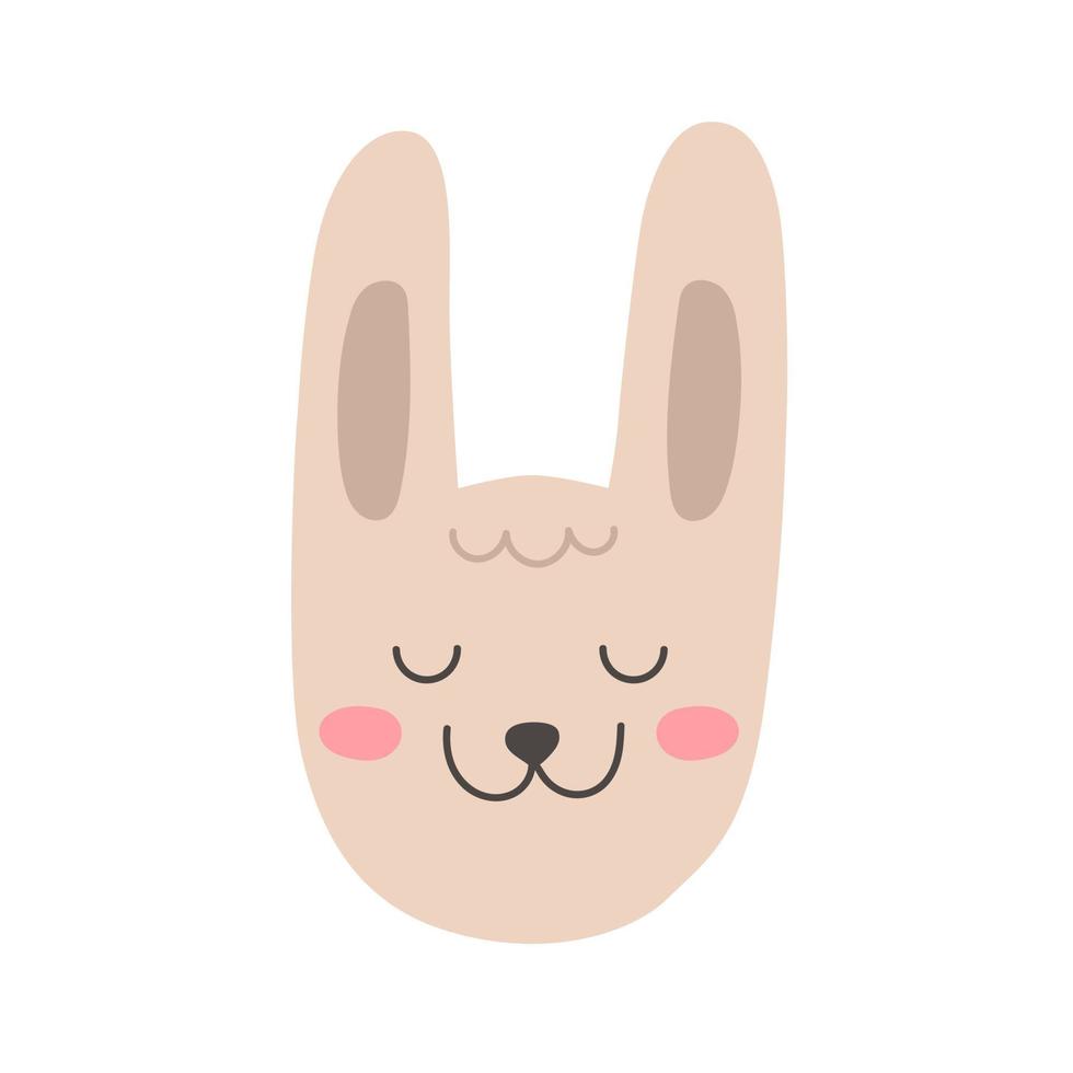 Vector rabbit with hair, head of cute bunny for children