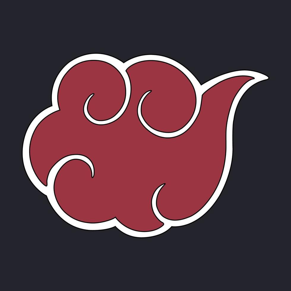 The emblem. Red clouds that surround the Village hidden in rain vector