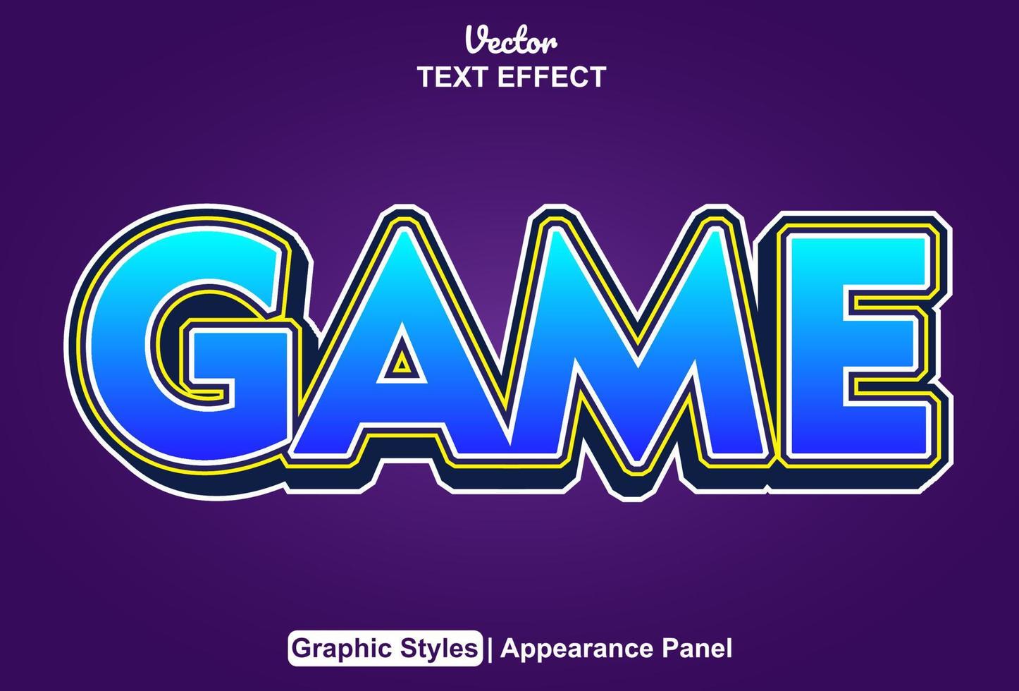 Game text effects with graphic style and editable. vector