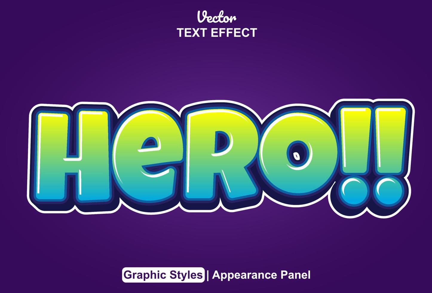 hero text effect with graphic style and editable. vector