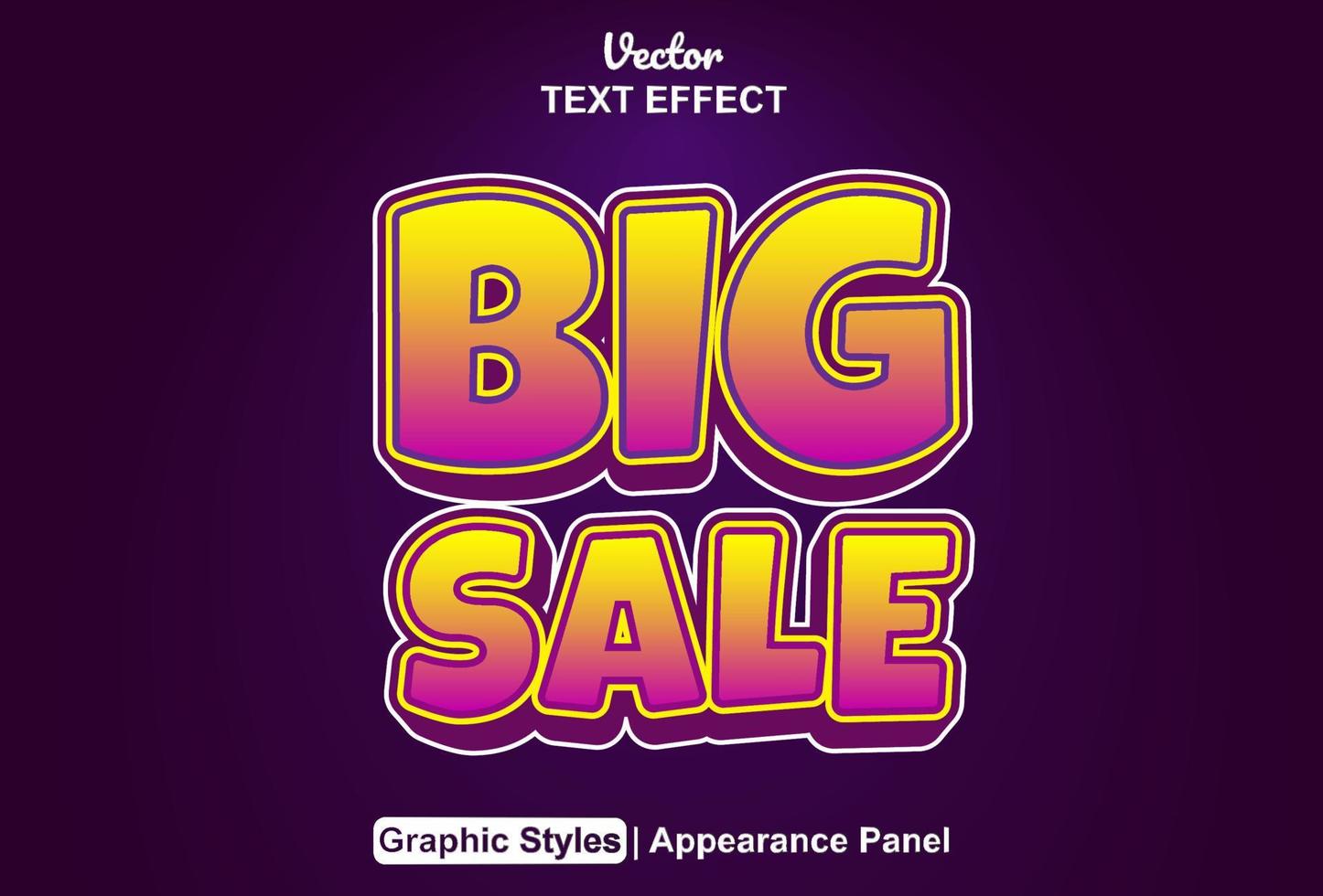 big sale text effect with graphic style and editable. vector