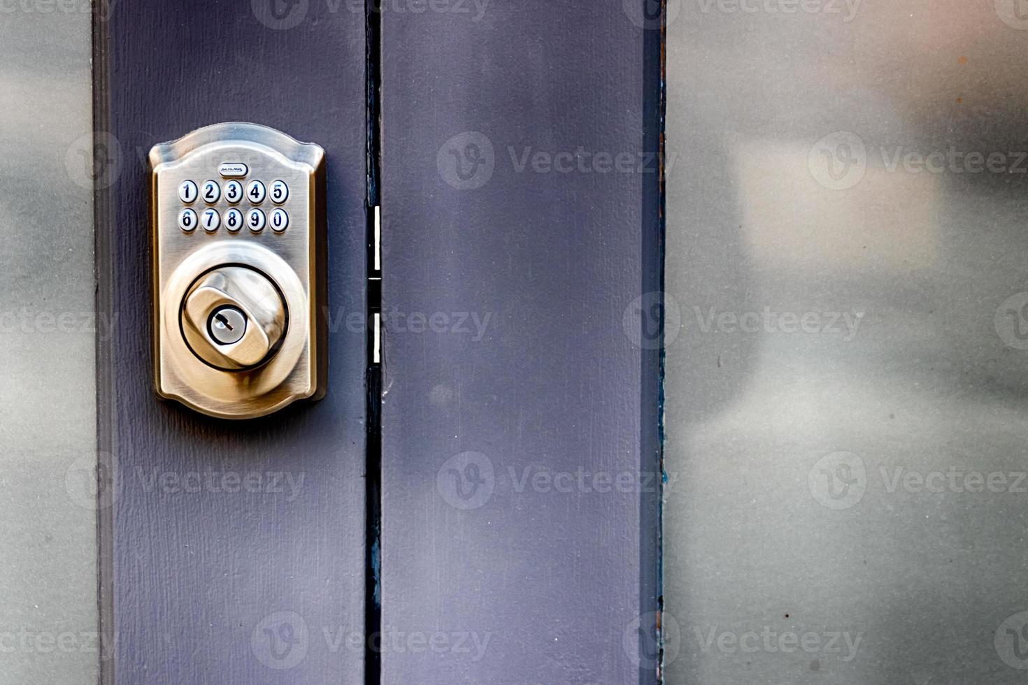 Touch pad keyed building door lock mechanism photo