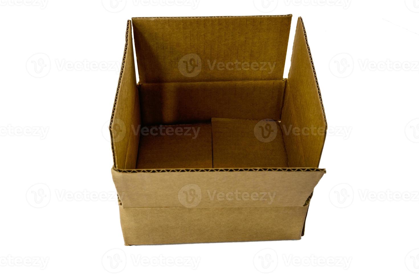 Open corrugated cardboard box photo