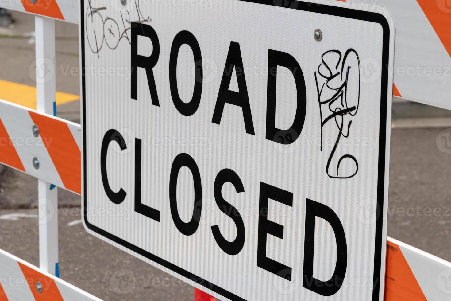 Road closed sign abstract photo