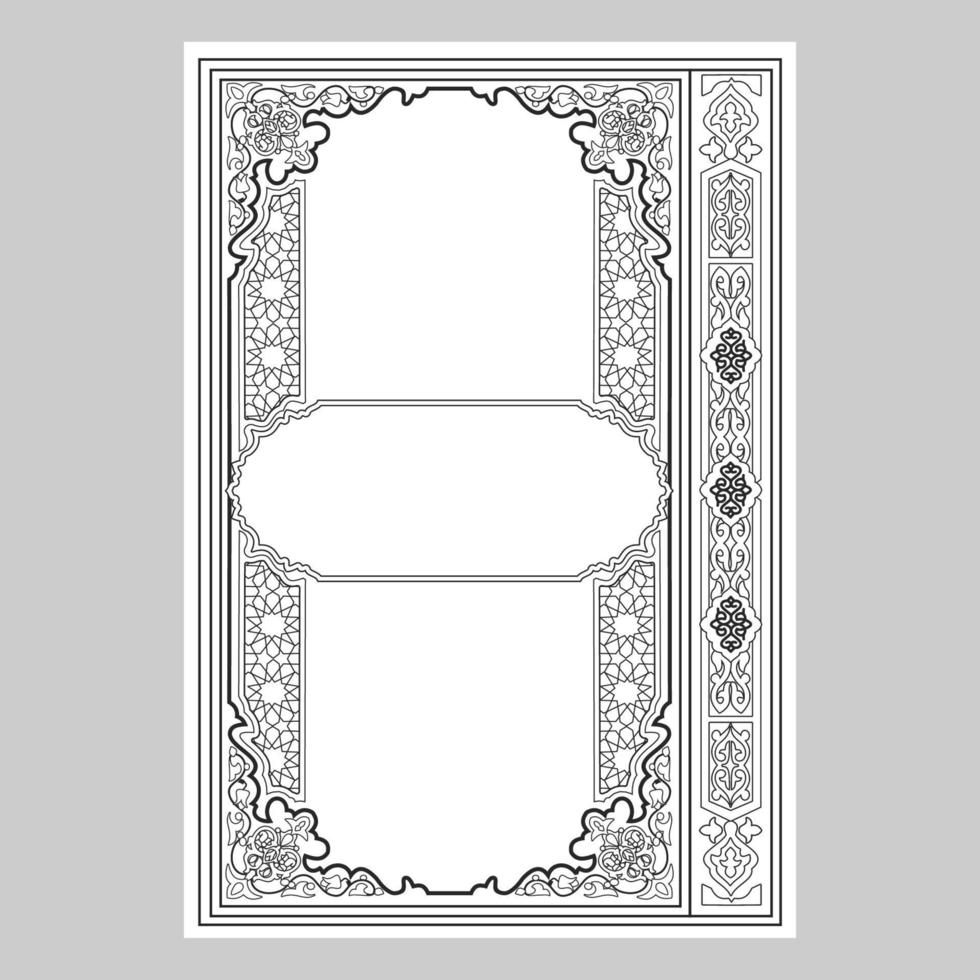 Islamic Book Cover line arts design vector
