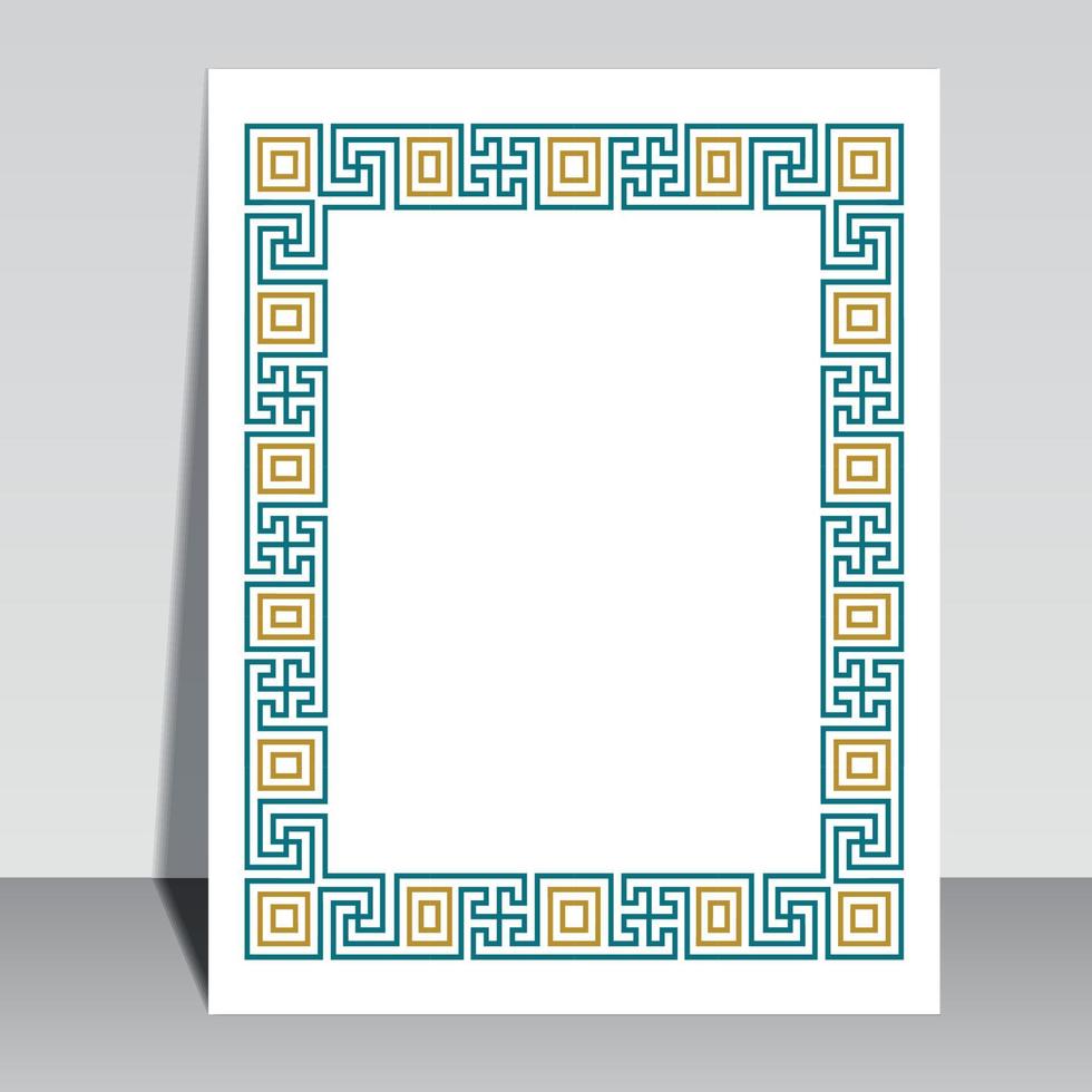Islamic book cover design, Arabic frame border. vector