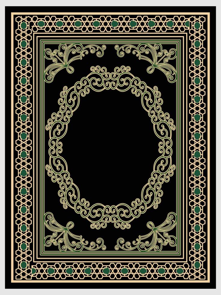 Islamic Book Cover design and arabaic border frame. vector