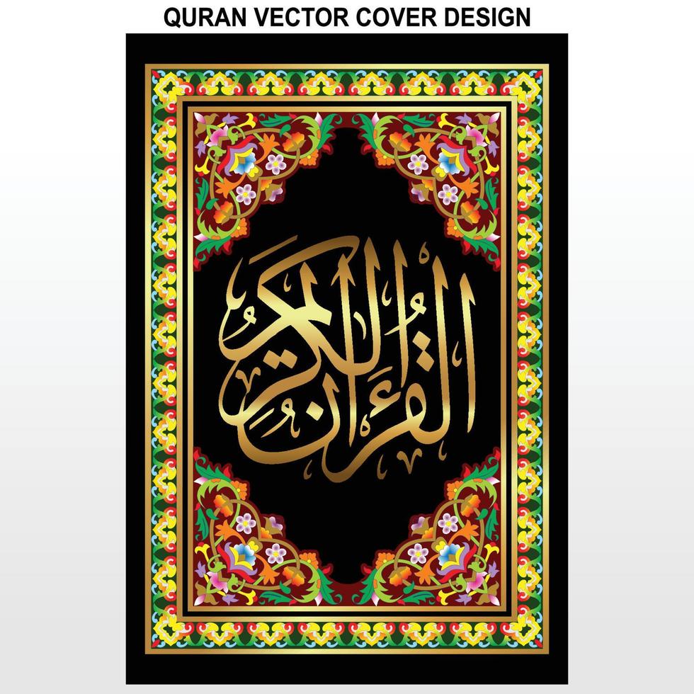 Islamic Book Cover design and arabaic border frame. vector