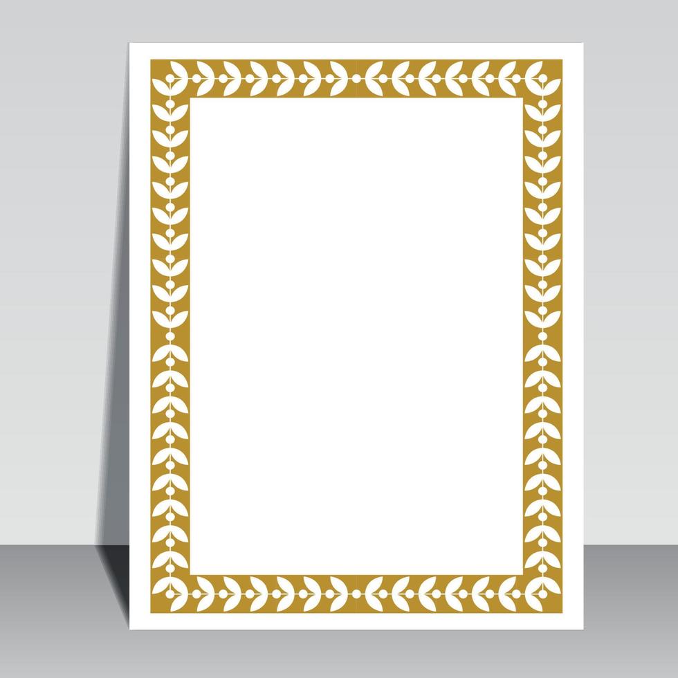 Islamic book cover design, Arabic frame border. vector