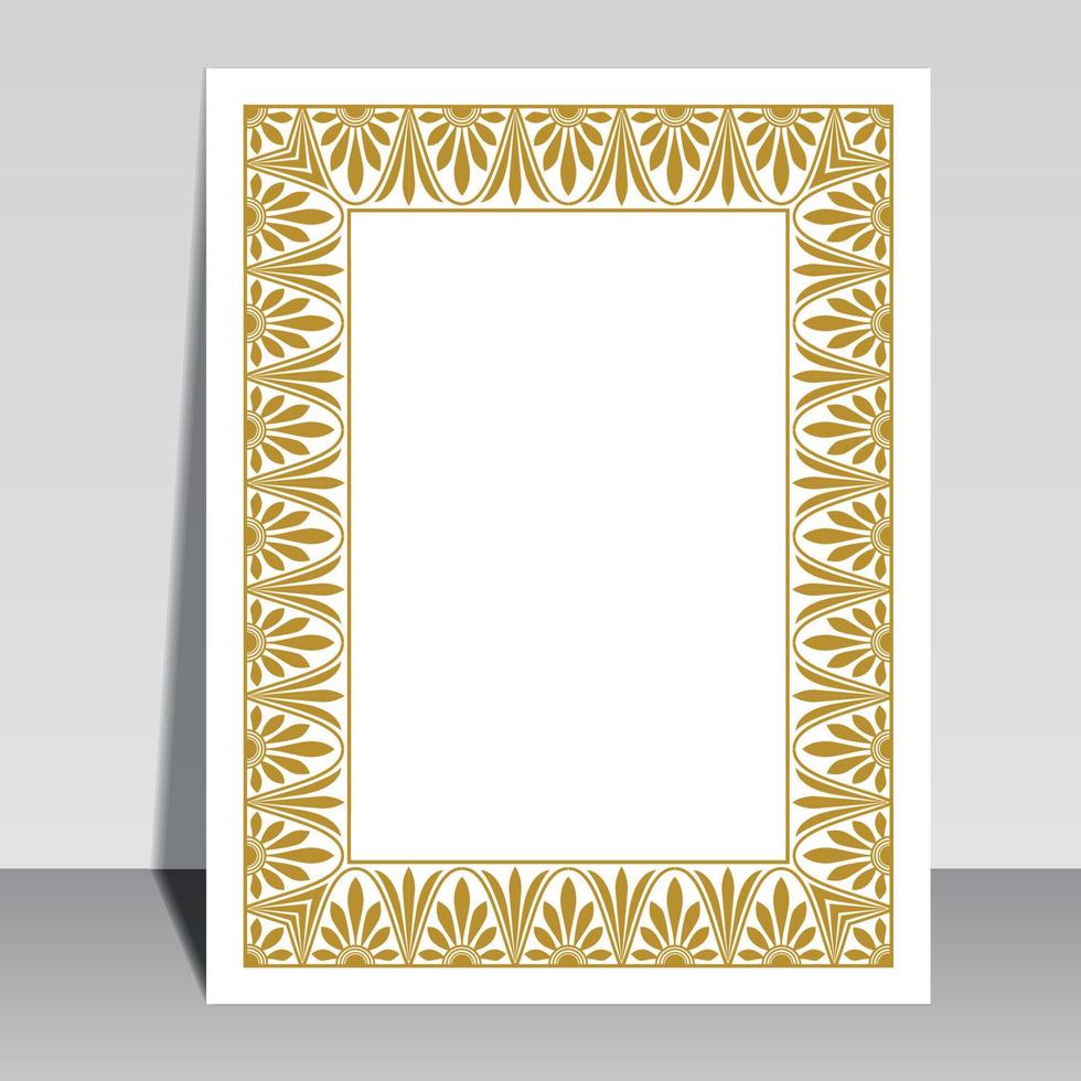 Islamic book cover design, Arabic frame border. vector