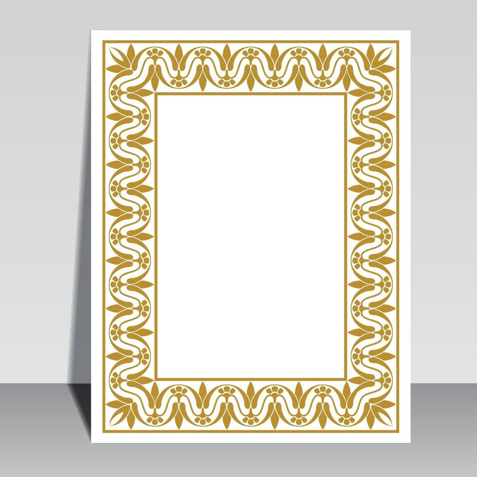 Islamic book cover design, Arabic frame border. vector