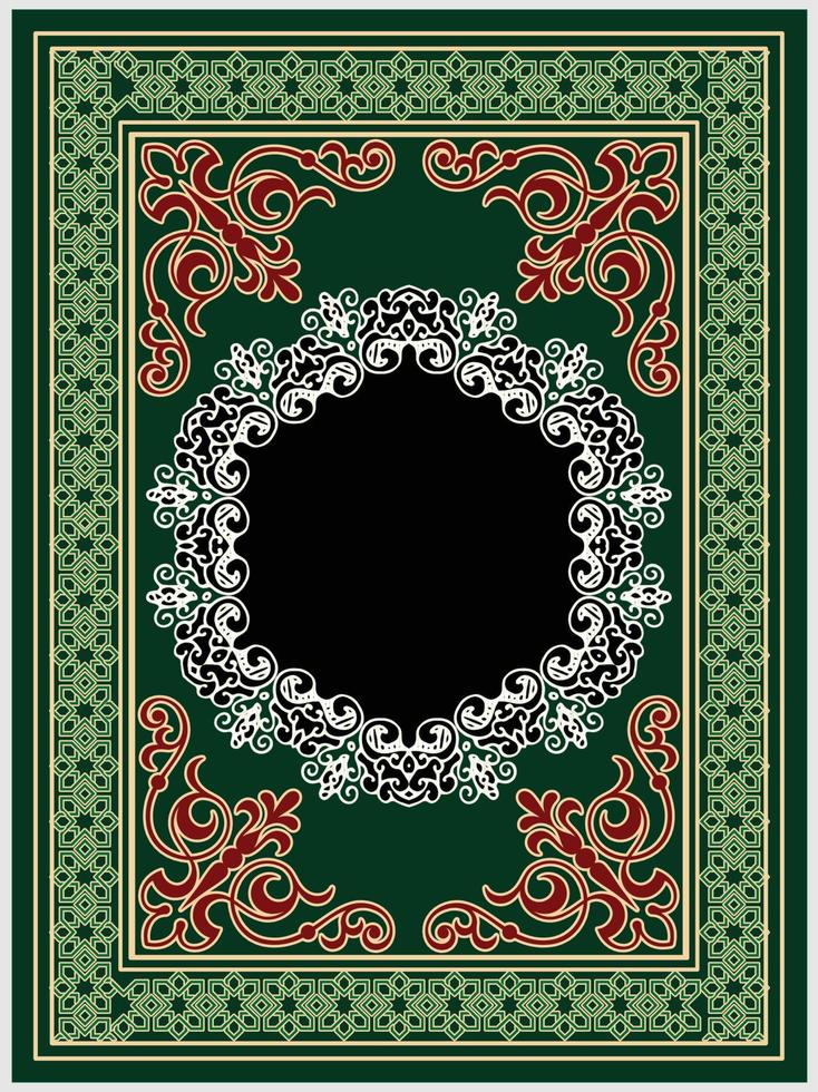 Islamic Book Cover design and arabaic border frame. vector
