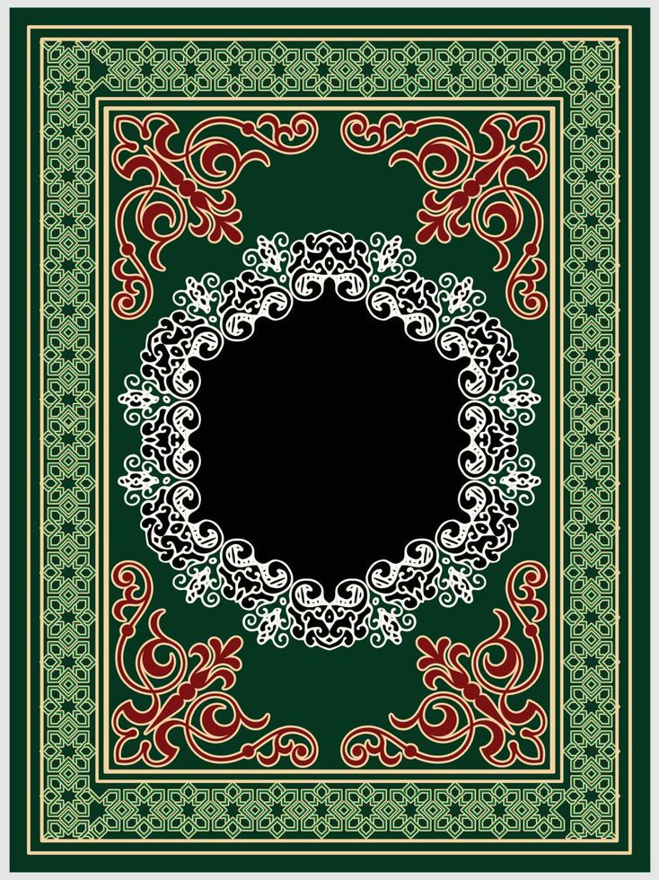 Islamic Book Cover design and arabaic border frame. vector