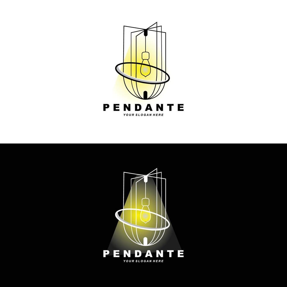 Home Decoration Hanging Lamp Logo, Home Furniture Design Vector