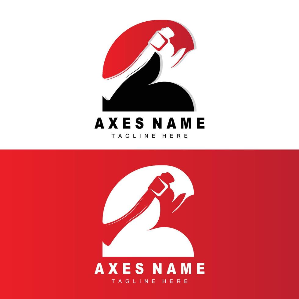 Ax Logo Design, War Tool Illustration and Woodcutter Vector