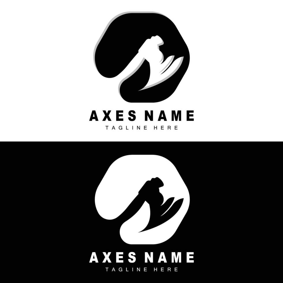 Ax Logo Design, War Tool Illustration and Woodcutter Vector