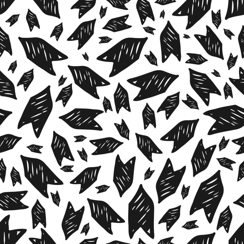 Seamless pattern with black hand drawn arrows. Vector illustration