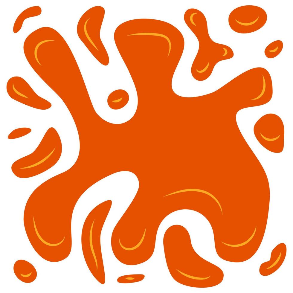 Orange splash on a white background. Vector illustration