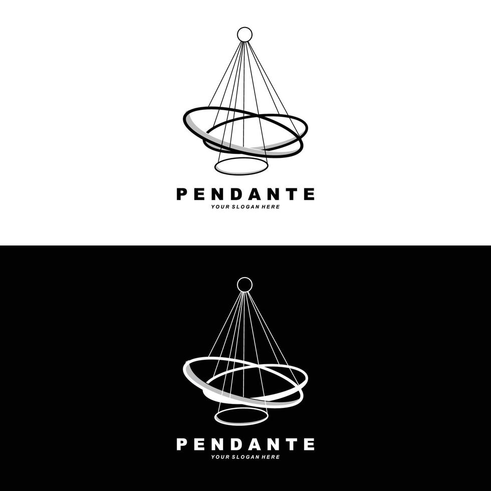 Home Decoration Hanging Lamp Logo, Home Furniture Design Vector