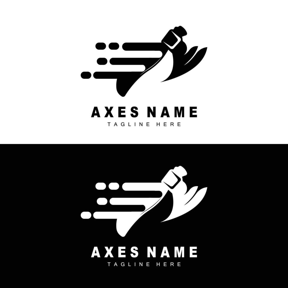 Ax Logo Design, War Tool Illustration and Woodcutter Vector