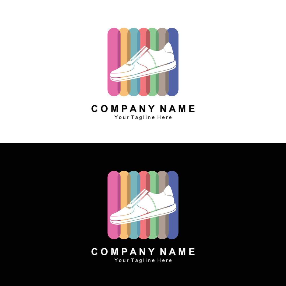 zapatillas de deporte diseño de logotipo, ilustración vectorial de calzado juvenil de tendencia, concepto funky simple vector