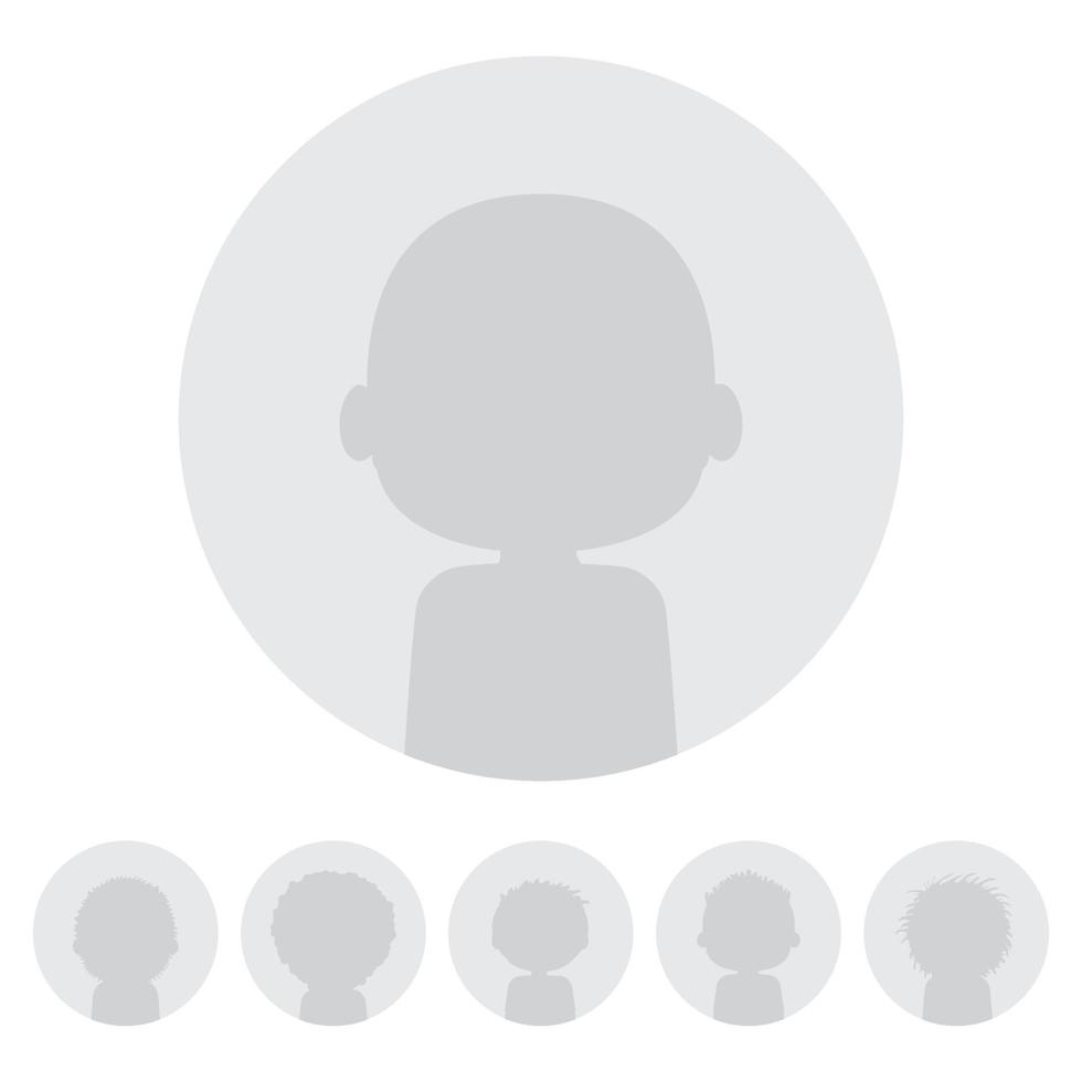 Set of web user avatars. Anonymous person silhouette. Social profile icon. Vector illustration.