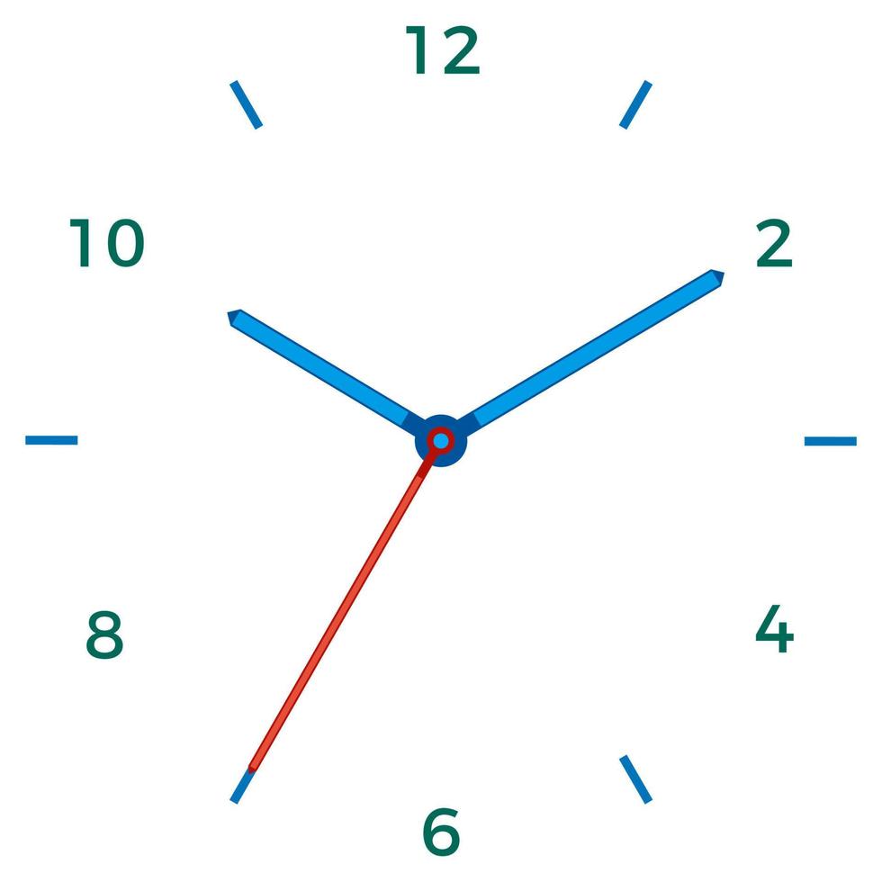 ilustración vectorial de reloj mecánico. cara de reloj sobre fondo blanco. vector