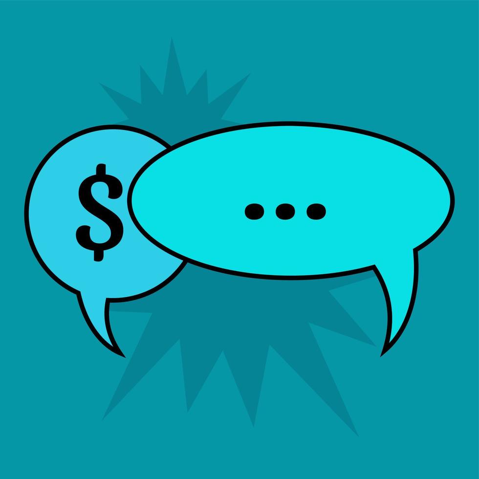 Communication speech bubbles on blue background. Vector illustration