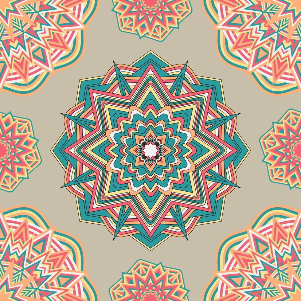 Vector background with round ornament. Seamless Pattern. Endless geometric texture.