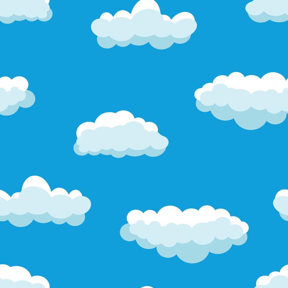 fondo transparente con cielo azul y nubes blancas de dibujos animados. ilustración vectorial vector