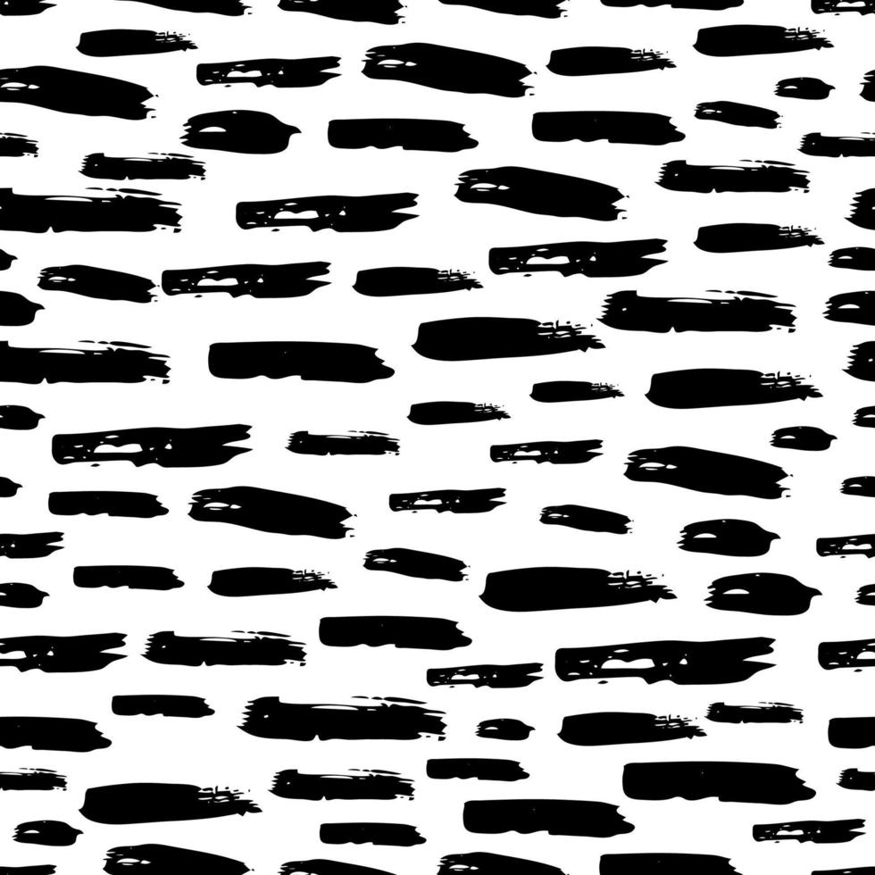 Seamless pattern with dark hand drawn scribble smear on white background. Abstract grunge texture. Vector illustration