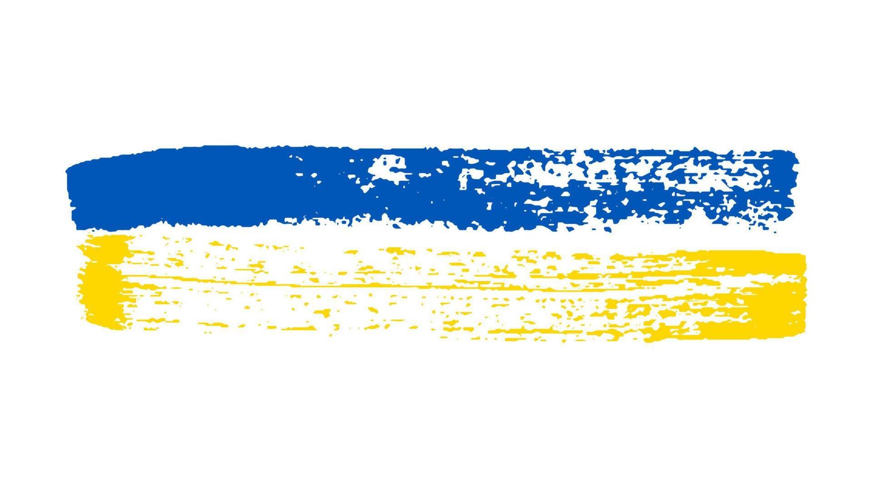 Ukrainian national flag in grunge style. Painted with a brush stroke flag of Ukraine. Vector illustration