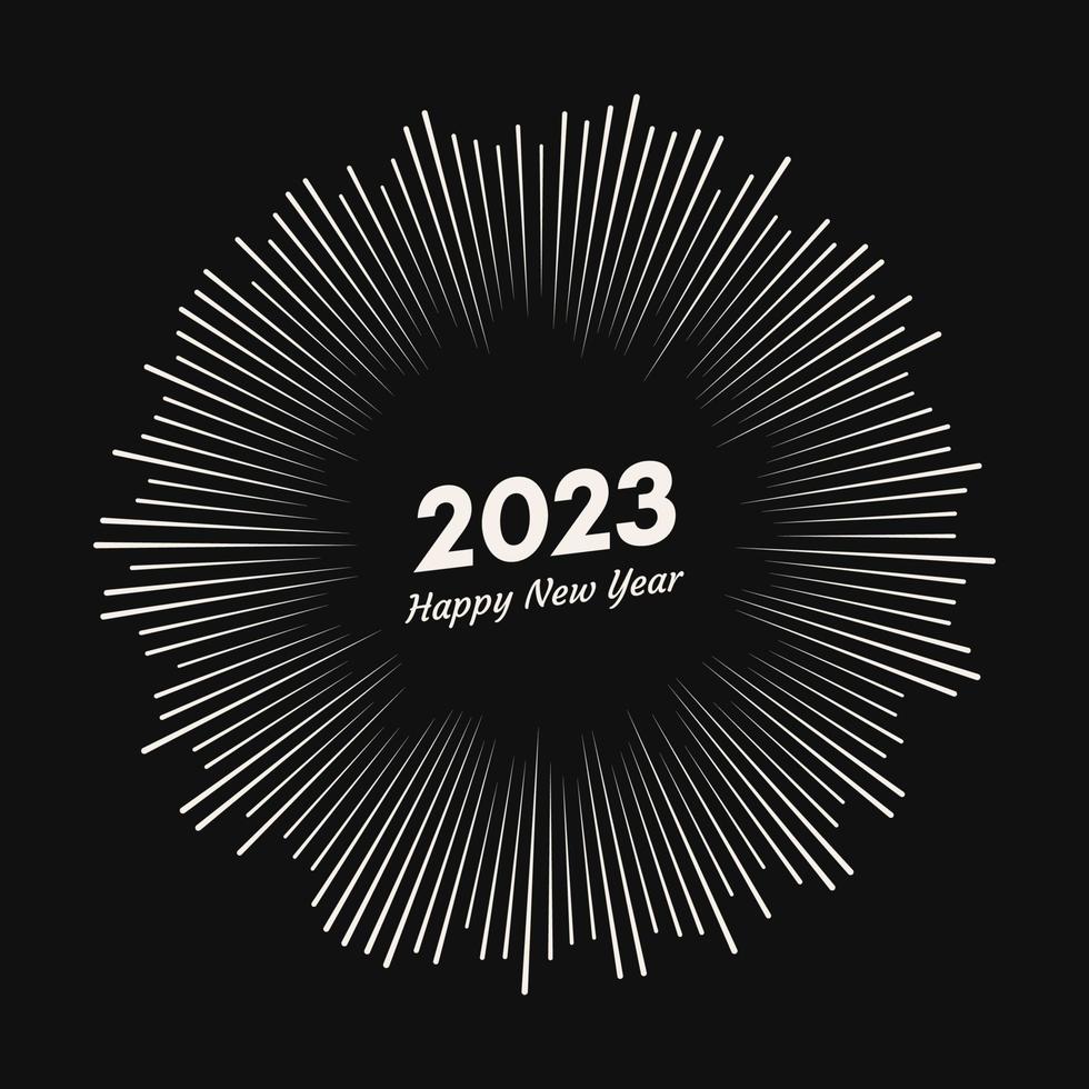 Firework with inscription 2023 and Happy New Year vector
