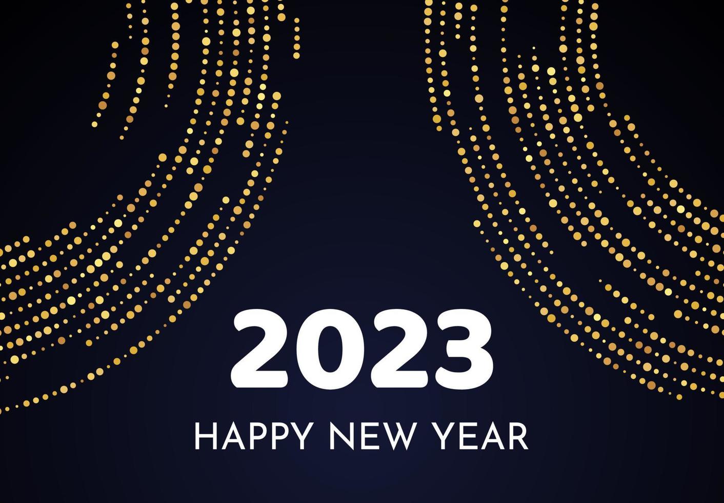 2023 Happy New Year of gold glitter pattern vector