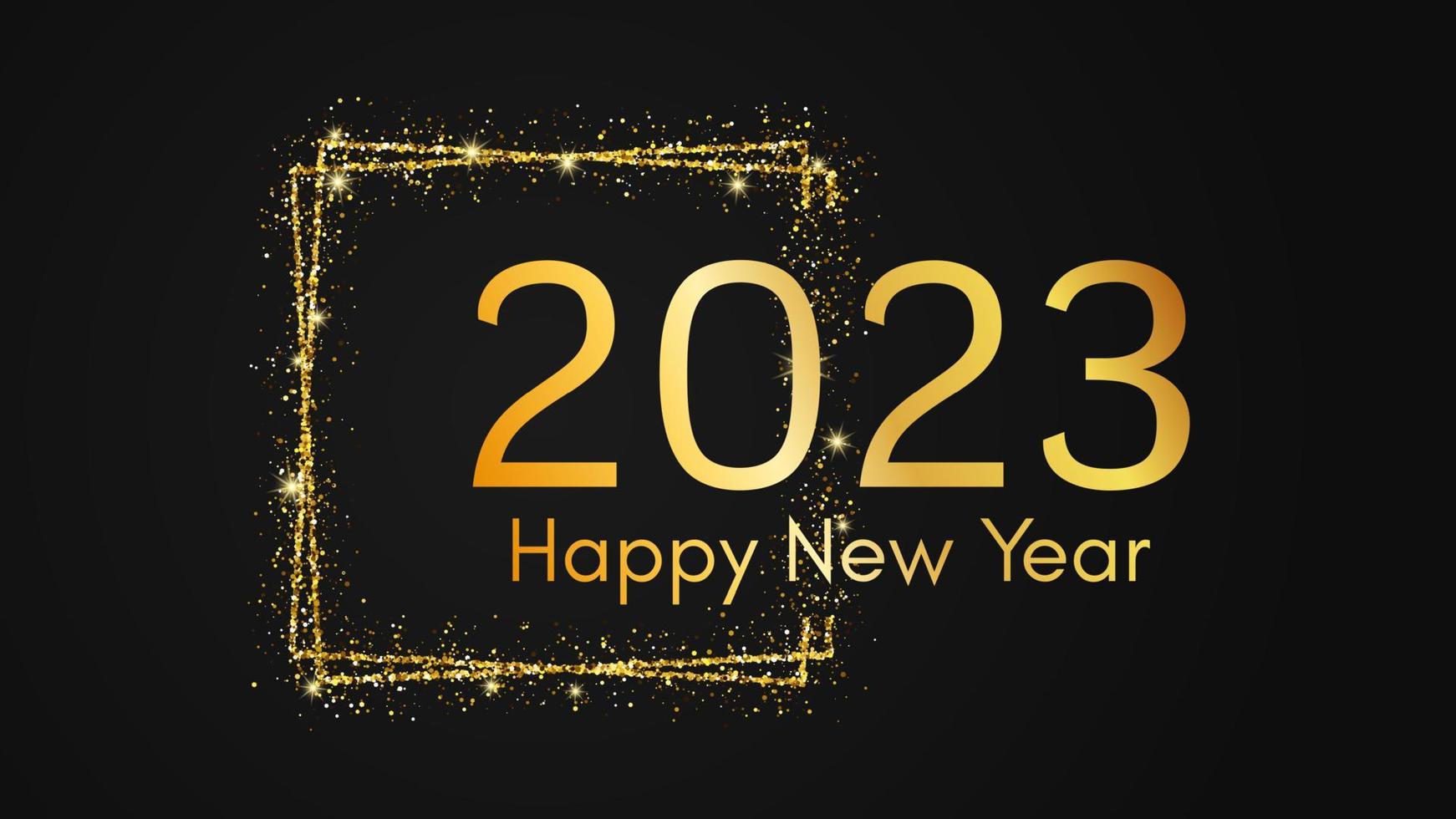 2023 feliz año nuevo fondo de oro vector