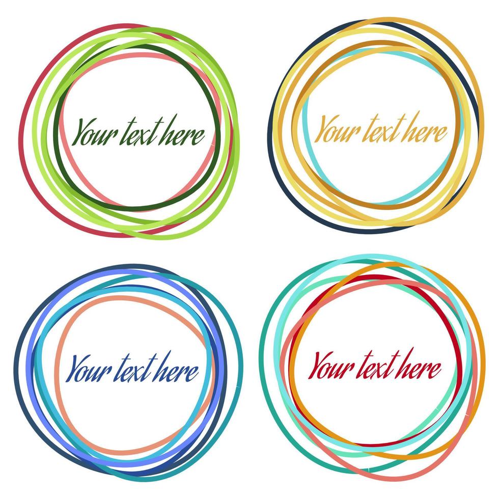 Set of colorful abstract vector circles. Vector banners and design elements.
